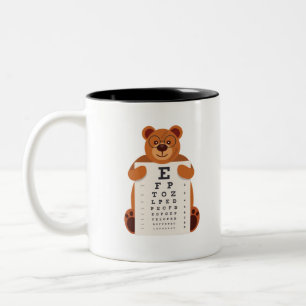 Bear eye chart Two-Tone coffee mug