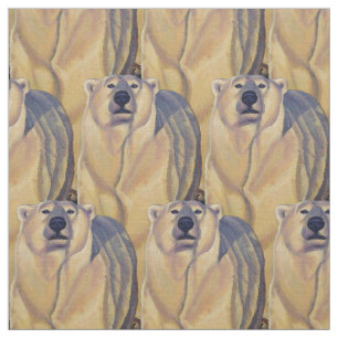 Bear Fabric Polar Bear Art Fabric Customisable