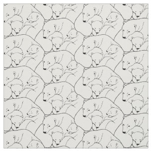 Bear Fabric Polar Bear Art Fabric Mother & Cubs