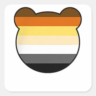 Bear Face Chest Pocket - Gay Bear  Square Sticker