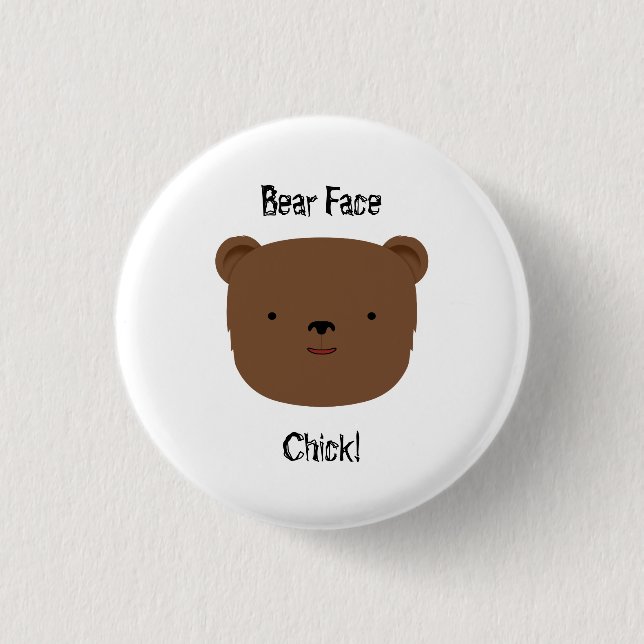 Bear Face Chick 3 Cm Round Badge (Front)
