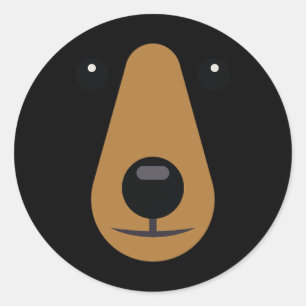 Bear Face Cute  Easy Halloween Costume Kids Adults Classic Round Sticker