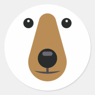 Bear Face Cute Easy Halloween Costume Kids Adults  Classic Round Sticker
