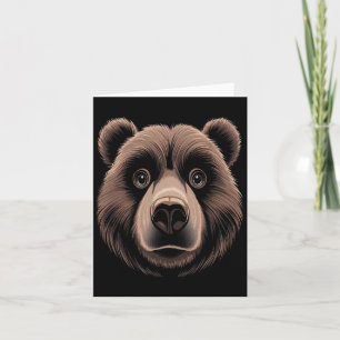 Bear Face Halloween Costume Brown Bear Animal Kids Card
