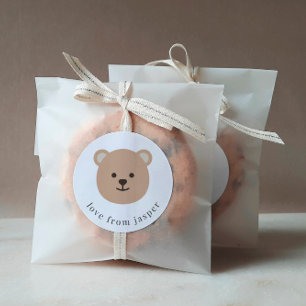 Bear Face Thank You Classic Round Sticker