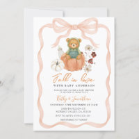 Bear Fall in Love Bow Pumpkin Baby Shower