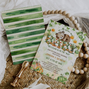 Bear Fall Pumpkin Baby Shower Invitation