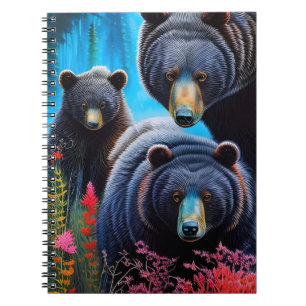 Bear family collage notebook