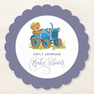 Bear Farm Tractor Paper Coaster