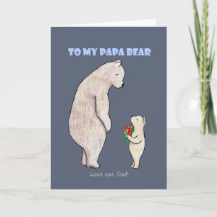 Bear Fathers day gift love you Dad bear cute bear Card