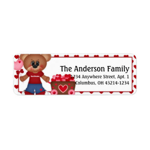 Bear First Valentine's Day Address Labels d3