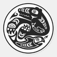 Bear & Fish Native American Design