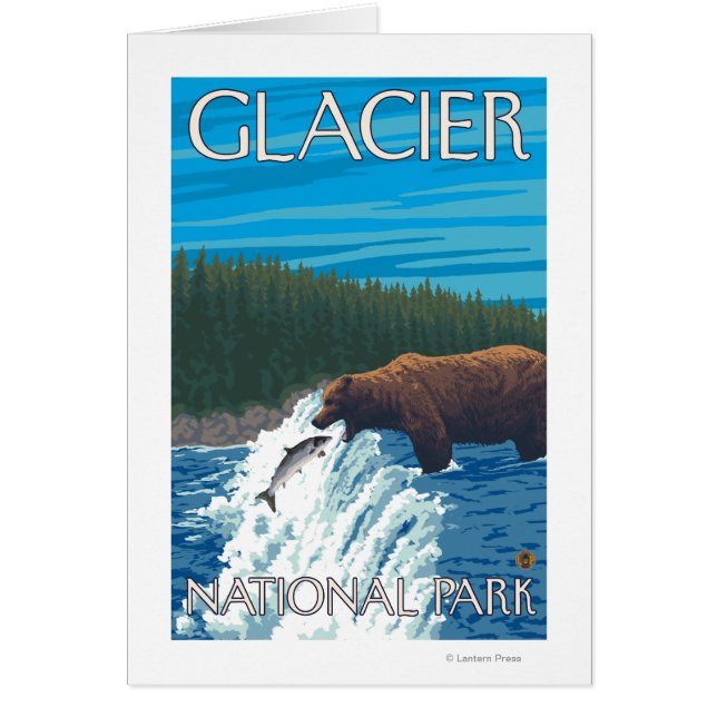 Bear Fishing in River - Glacier National Park, (Front)
