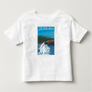 Bear Fishing in River - Juneau, Alaska Toddler T-Shirt