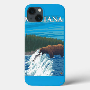 Bear Fishing in River - Montana iPhone 13 Case