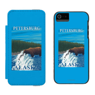 Bear Fishing in River - Petersburg, Alaska Incipio Watson™ iPhone 5 Wallet Case