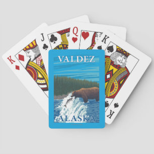 Bear Fishing in River - Valdez, Alaska Playing Cards