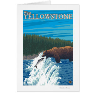 Bear Fishing in River - West Yellowstone, MT