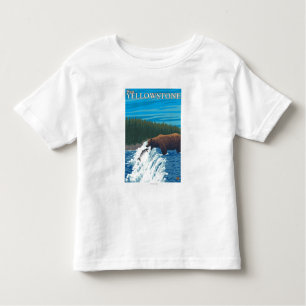 Bear Fishing in River - West Yellowstone, MT Toddler T-Shirt