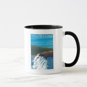 Bear Fishing in River - Yellowstone National Mug