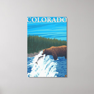 Bear FishingColorado Canvas Print