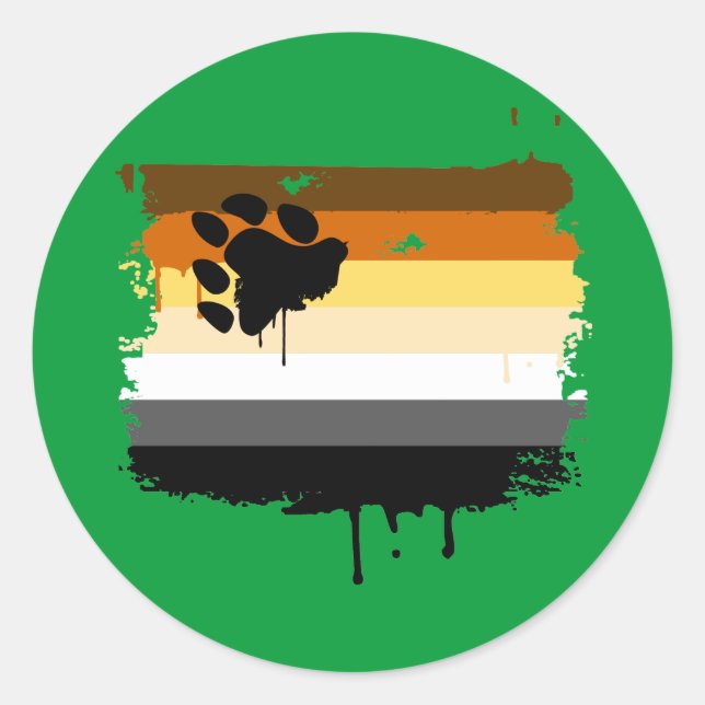 BEAR FLAG DRIPPING CLASSIC ROUND STICKER (Front)