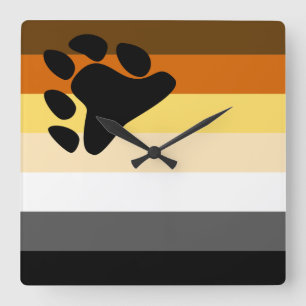 BEAR FLAG ORIGINAL -.png Square Wall Clock