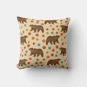 Bear Floral Pattern Cushion