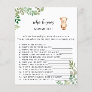 Bear floral Who knows mummy best