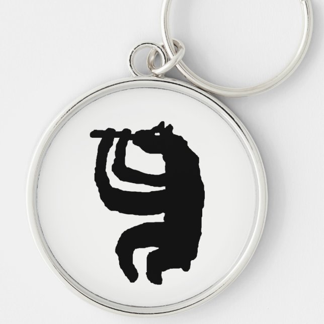 Bear Flute Player Key Ring (Front)