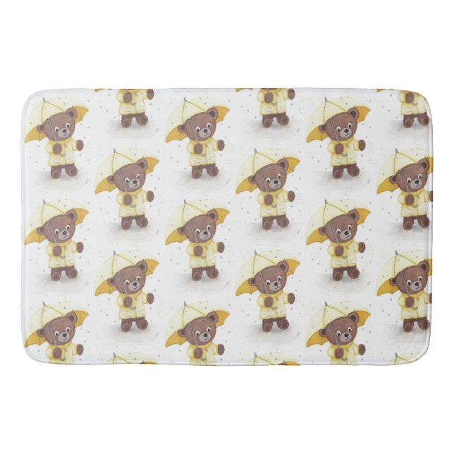Bear-foot in the Rain Bath Mat (Front)