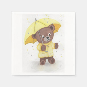 Bear-foot in the Rain Napkin