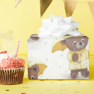 Bear-foot in the Rain Wrapping Paper