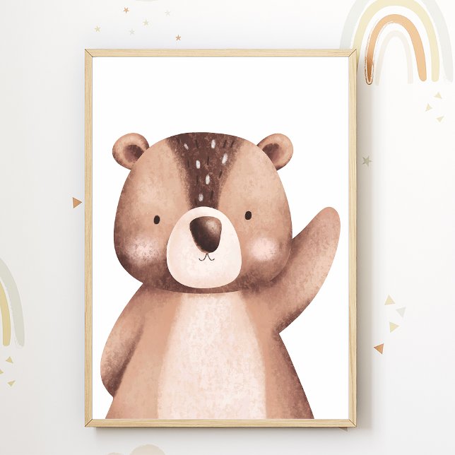 Bear Forest Animal Nursery Poster Kids Room Decor (Creator Uploaded)