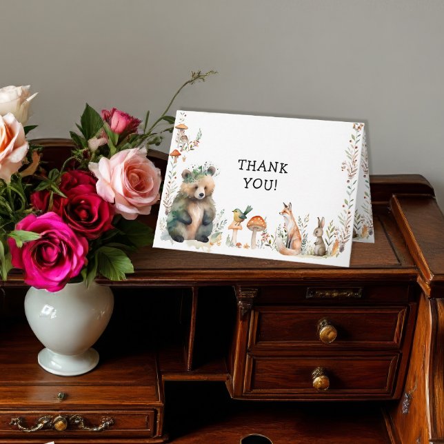 Bear Forest Cute Animals Deer Woodland Birthday Card (Creator Uploaded)