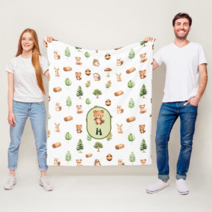 Bear Forest Friends Woodland Animals Fleece Blanket