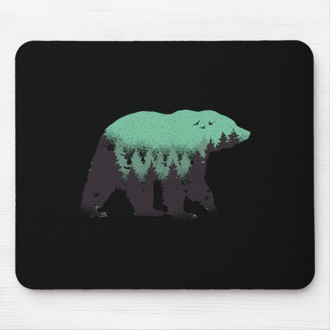 Bear Forest Nature Grizzly Hiking Outdoor Hunting  Mouse Pad (Front)