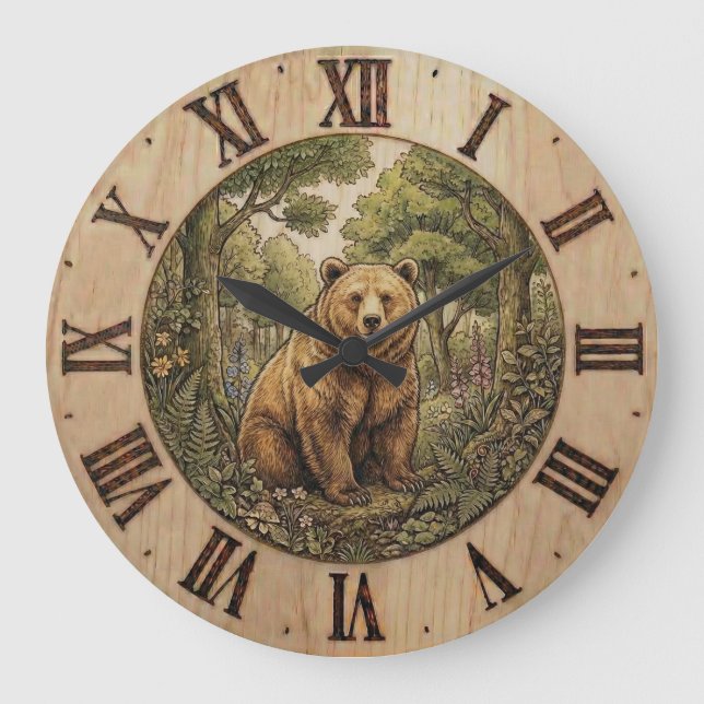 Bear Forest- Wall Clock (Front)