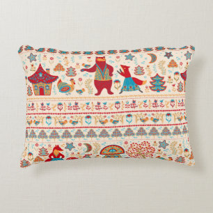 Bear,fox,rooster and chicken with chicken,fairy ho decorative cushion