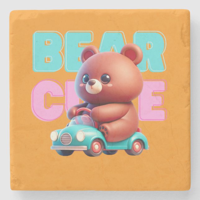  Bear Fun Stone Coaster (Front)