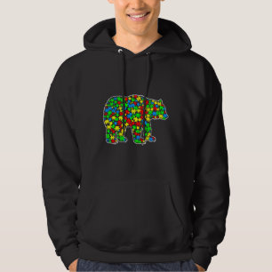 Bear Funny Puzzle Animals Autism Awareness Hoodie