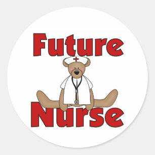 Bear Future Nurse Classic Round Sticker