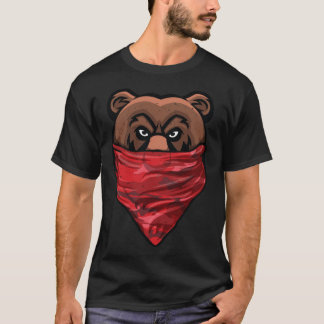 Bear, Gangster Bear wearing a Red Bandanna T-Shirt
