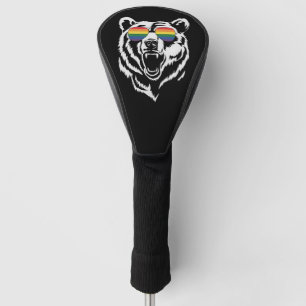 Bear Gay LGBTQ Rainbow Sunglasses Pride Flag Golf Head Cover