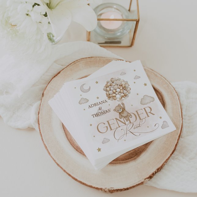 Bear Gender Gender Reveal Napkin (Creator Uploaded)