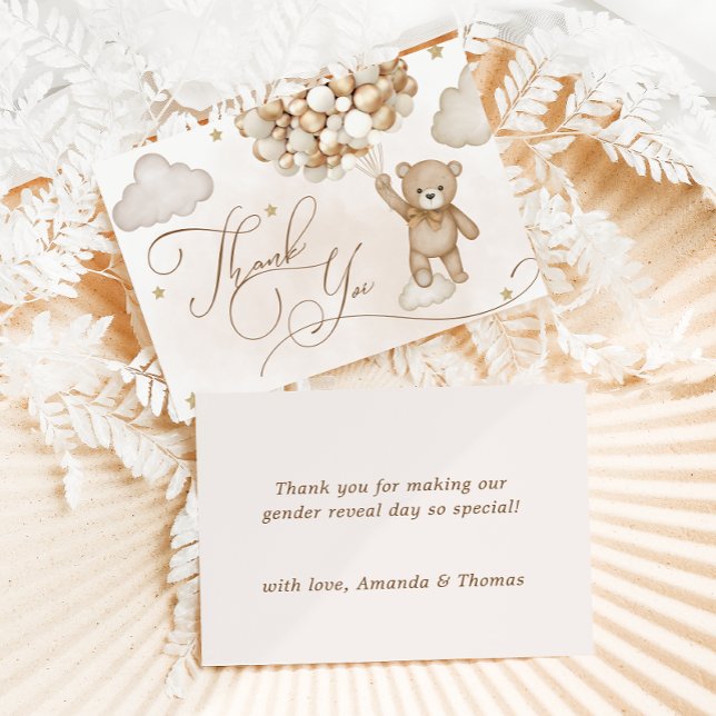 Bear Gender Reveal Baby Shower Thank You (Creator Uploaded)