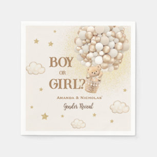 Bear Gender Reveal Boho Neutral Napkin