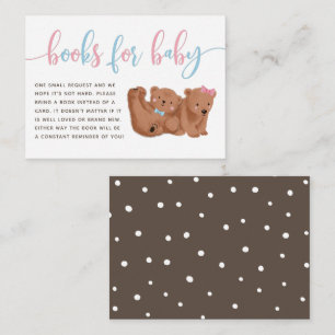 Bear Gender Reveal Book Request  Enclosure Card