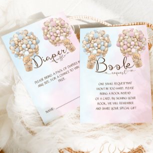Bear Gender Reveal Diaper Raffle Enclosure Card