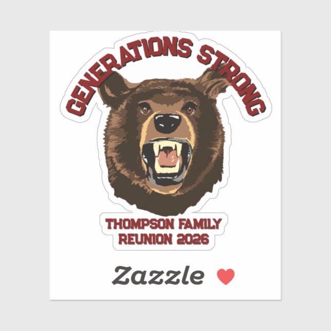Bear “Generations Strong” Custom Family Reunion (Sheet)